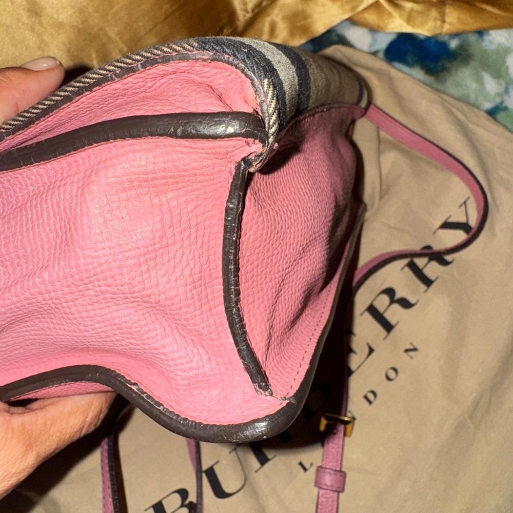 Burberry Pink and Tan Women's Bag - Picture 4 of 11
